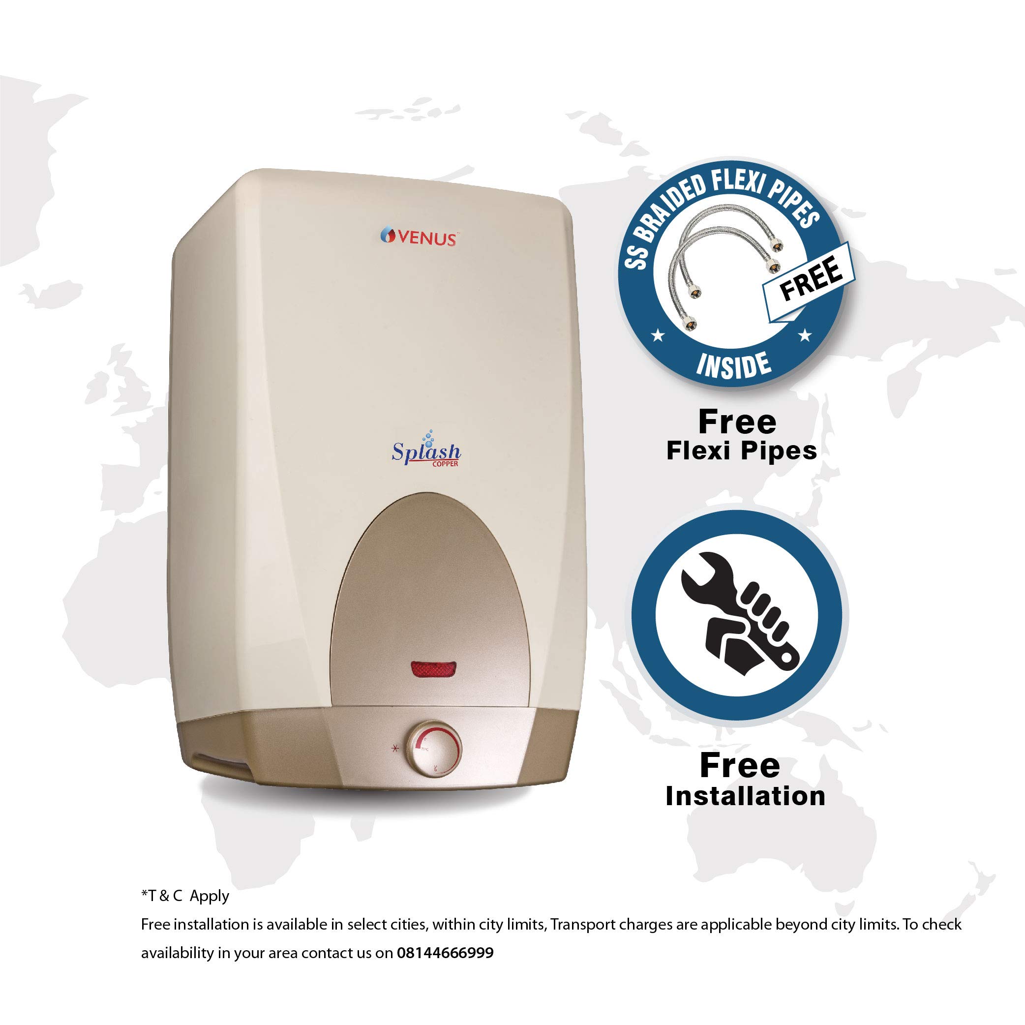 Venus Splash Copper 15CU 15-Litre Storage Water Heater (Ivory, BEE Star  Rating - 3 Stars) : Amazon.in: Toys u0026 Games