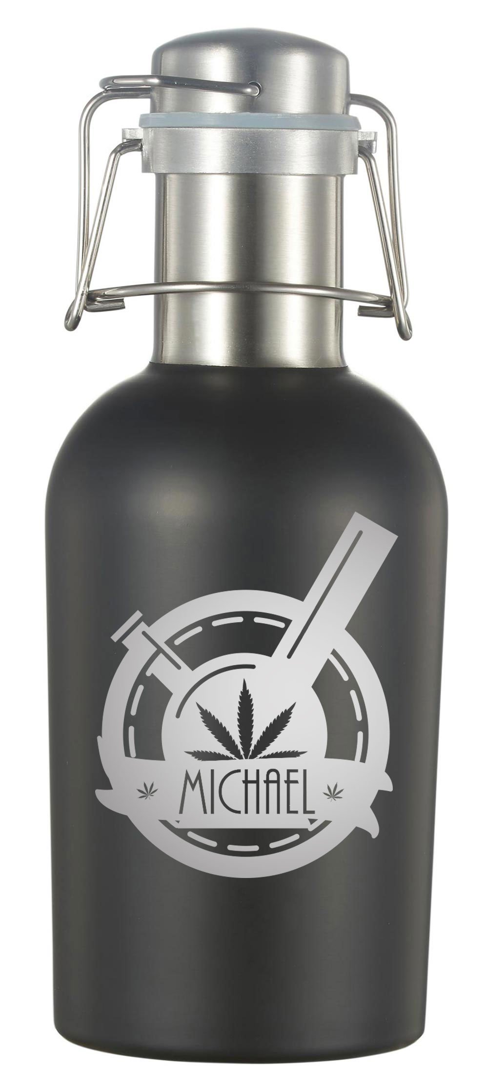 Visol Black Matte 32oz Beer Growler with Free Personalized Engraving
