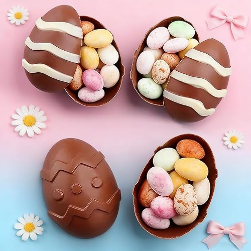 Miniatura 6 de Moldes de silicona para huevos de Pascua, paquete de 4 moldes para hornear en forma de huevo, 24 cavidades, molde de silicona para gelatina de