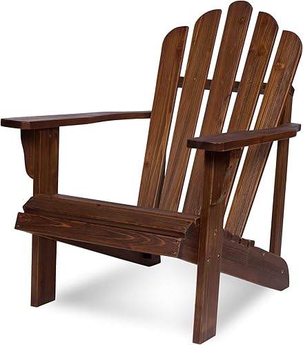 Shine Company - Silla Westport de madera Adirondack, sillas para patio al aire libre con hoguera, respaldo y asiento preensamblados, roble