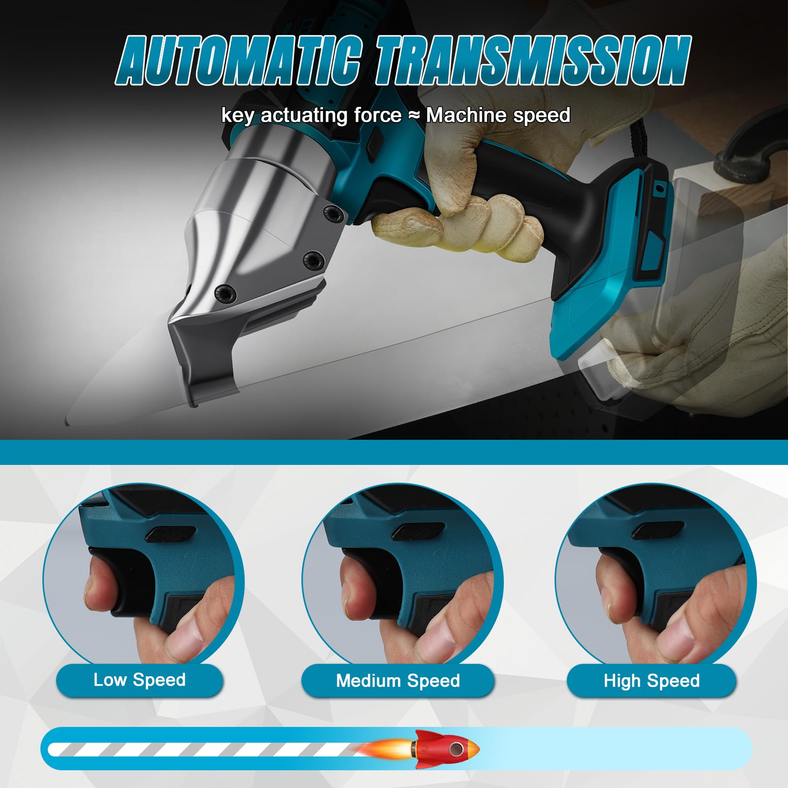 21V Forbici Elettriche per Metallo per Makita Batteria, Cesoie per Metallo Elettriche Cordless Professionali, con Testa Rotante a 360° per Fogli, Tappeti, Pelle (Senza Batteria)
