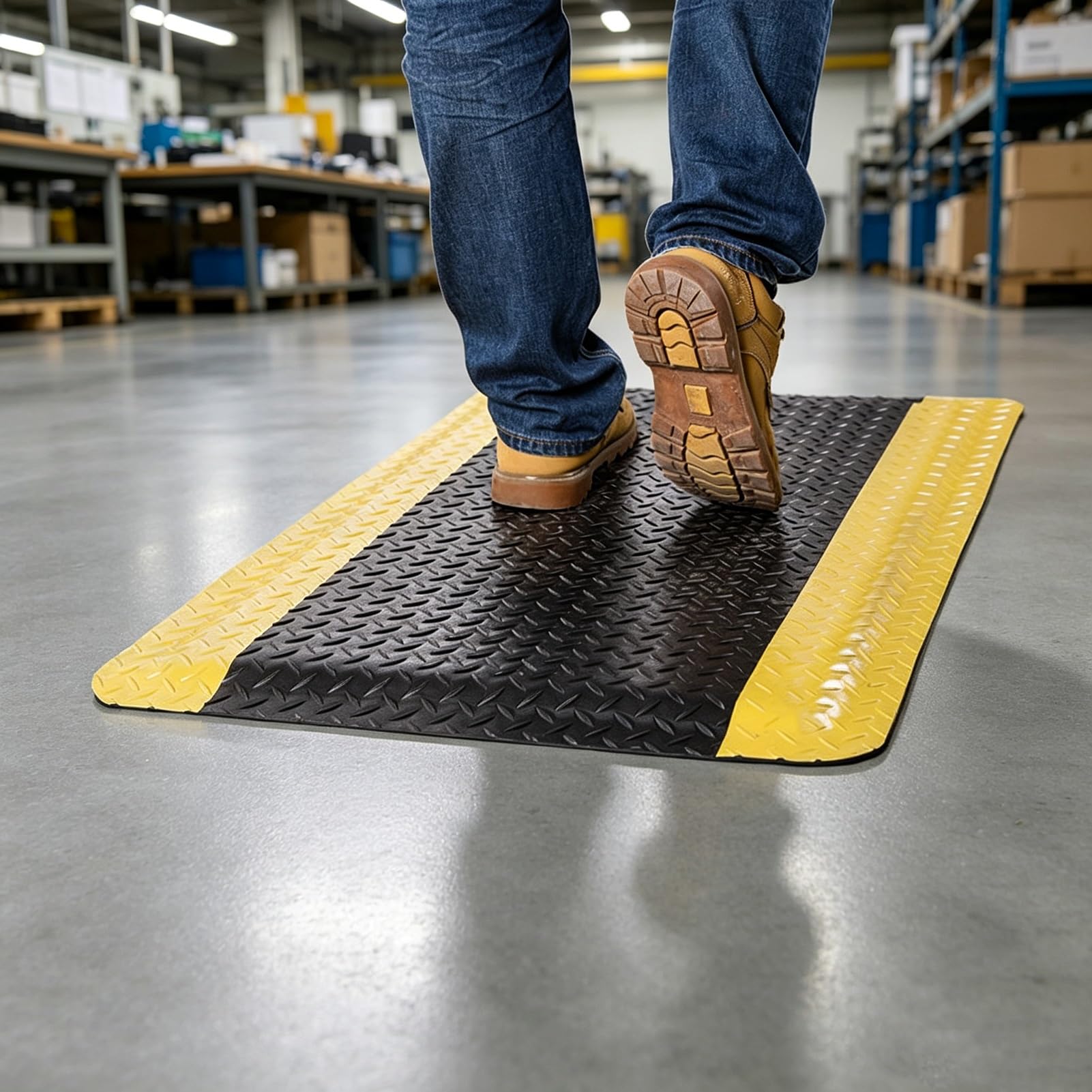 Suelo Garaje Alfombrilla Acolchada para Trabajar de Pie en Talleres, Alfombras de Cocina Antideslizantes, Alfombrillas de Suelo Antifatiga y Antiestáticas | 32x92in(81x234cm)