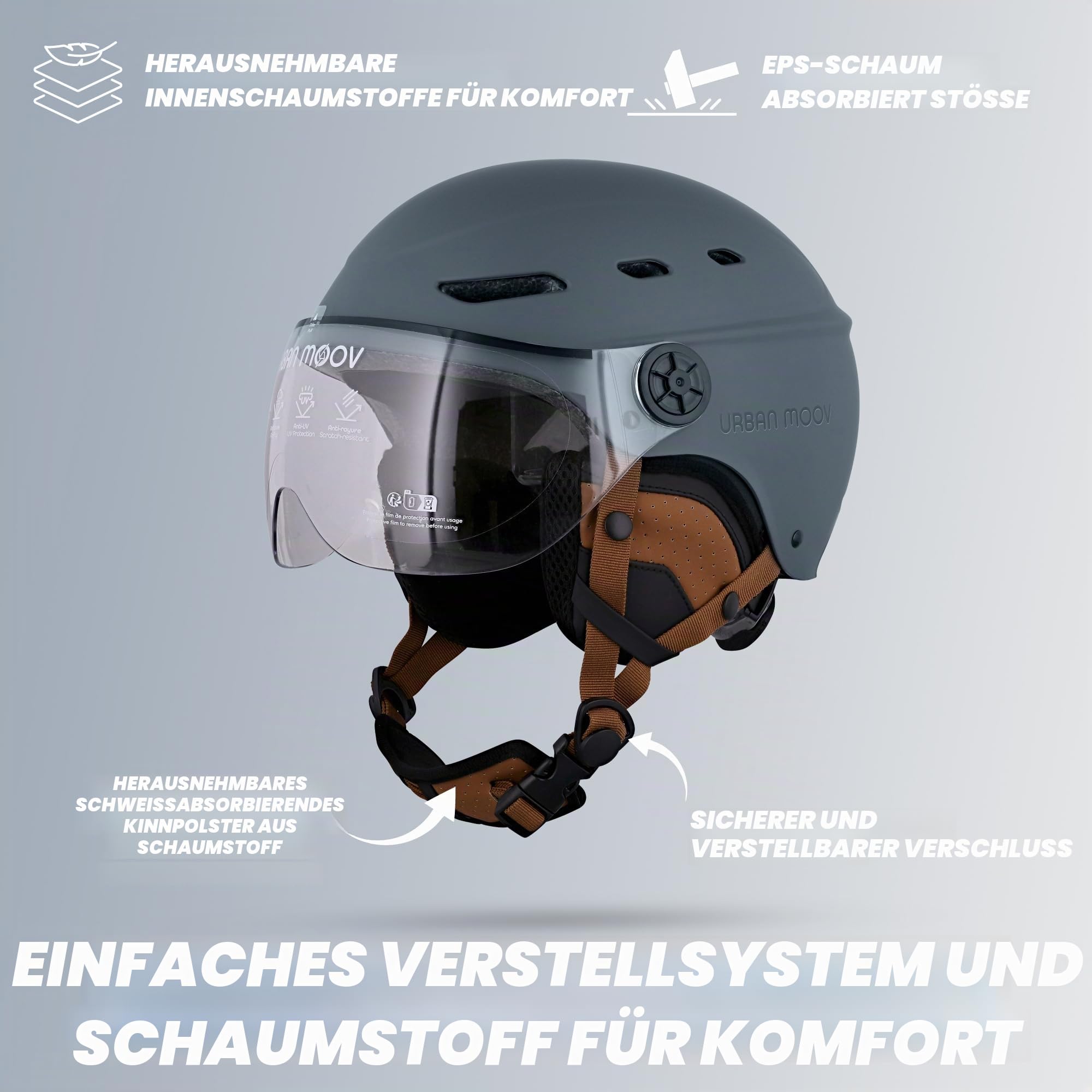 T'nB - Visor, Schutzhelm für Fahrrad und Elektroroller, mit transparentem Visier