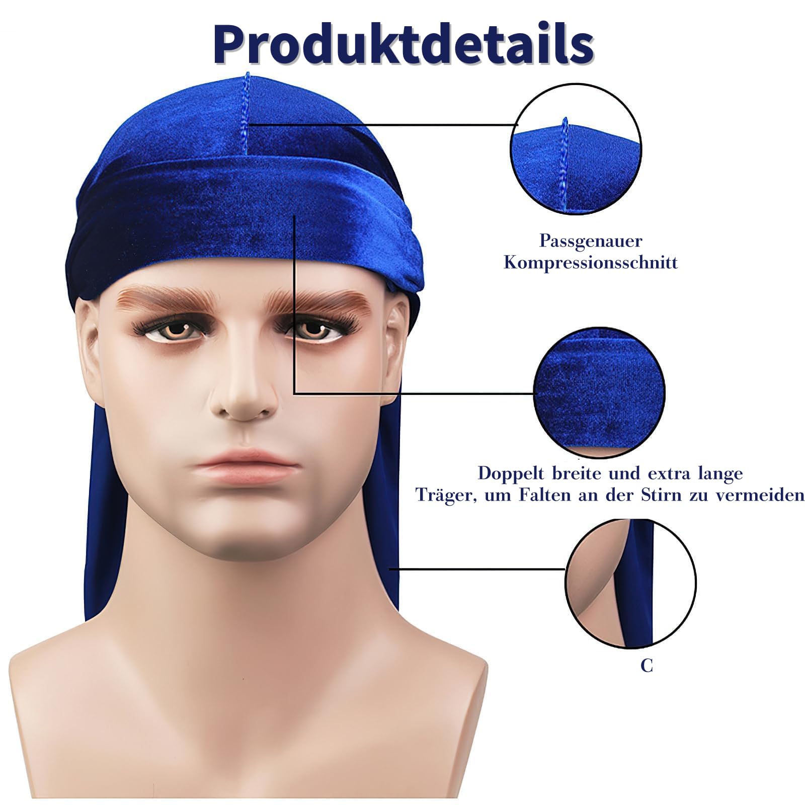 16 pezzi velluto Durags per 360 Waves, foulard lunghi Durag unisex in raso, cappello turbante pirata per tutti i giorni, feste, costumi, 16 colori