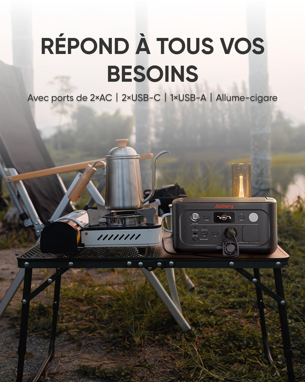 Jackery Explorer 500v2 Station Électrique Portable, 512Wh/500W Batterie LFP (Max 1000W), UPS≤10ms, 2 CA & 2 PD USB-C, Charge Complète en 1.3h, Générateur Solaire pour Camping, Camping-car et Urgence