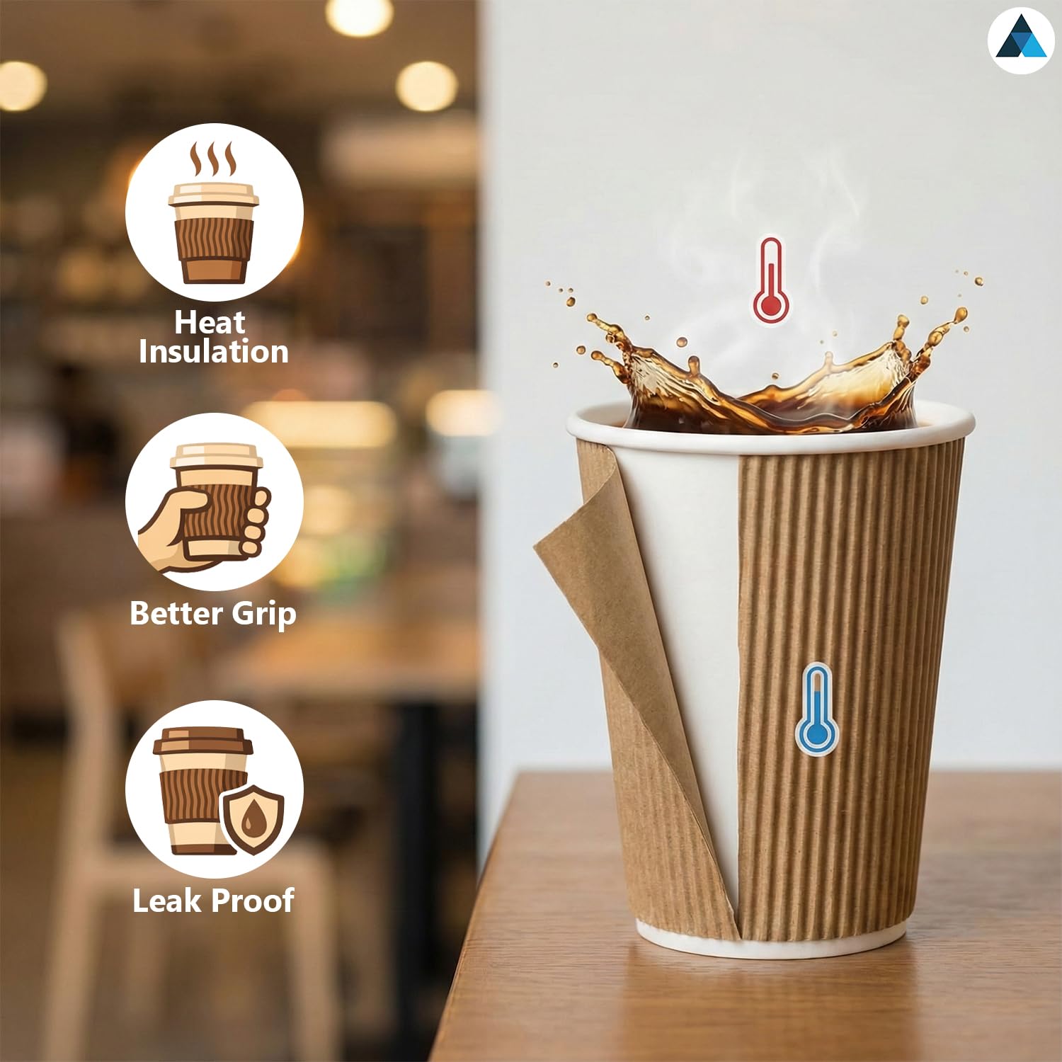 200 bicchieri di carta kraft usa e getta da 473,6 ml, per bevande calde e fredde, bicchieri da campeggio, tazze da tè, tazze da caffè, tazze da dessert, tazze da caffè da asporto,