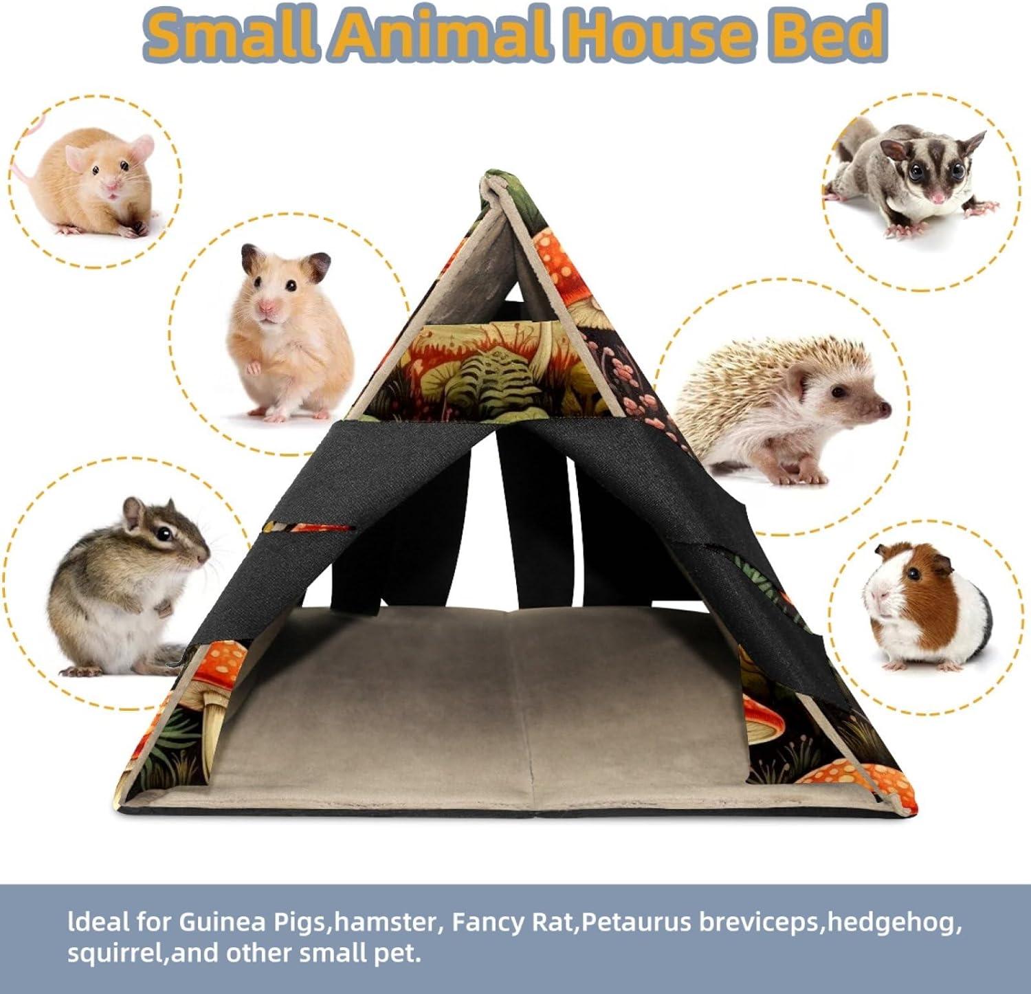 MAgiLL Guinea Pig Bed, Comfortable Hamster House, Hiding Place for Small Pets, Foldable Bed nest, Suitable for Short Rabbits, Rabbits, Ferrets, mice, Hedgehogs, and Creative Chinchilla Mouse nest