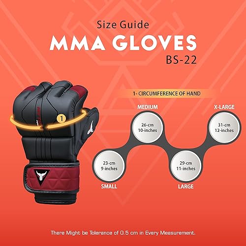 Miniatura 3 de Mytra Fusion MMA Guantes de artes marciales de 7 onzas, guantes de agarre de palma abierta, maya ocultar, guantes de cuero para muñeca, guantes de