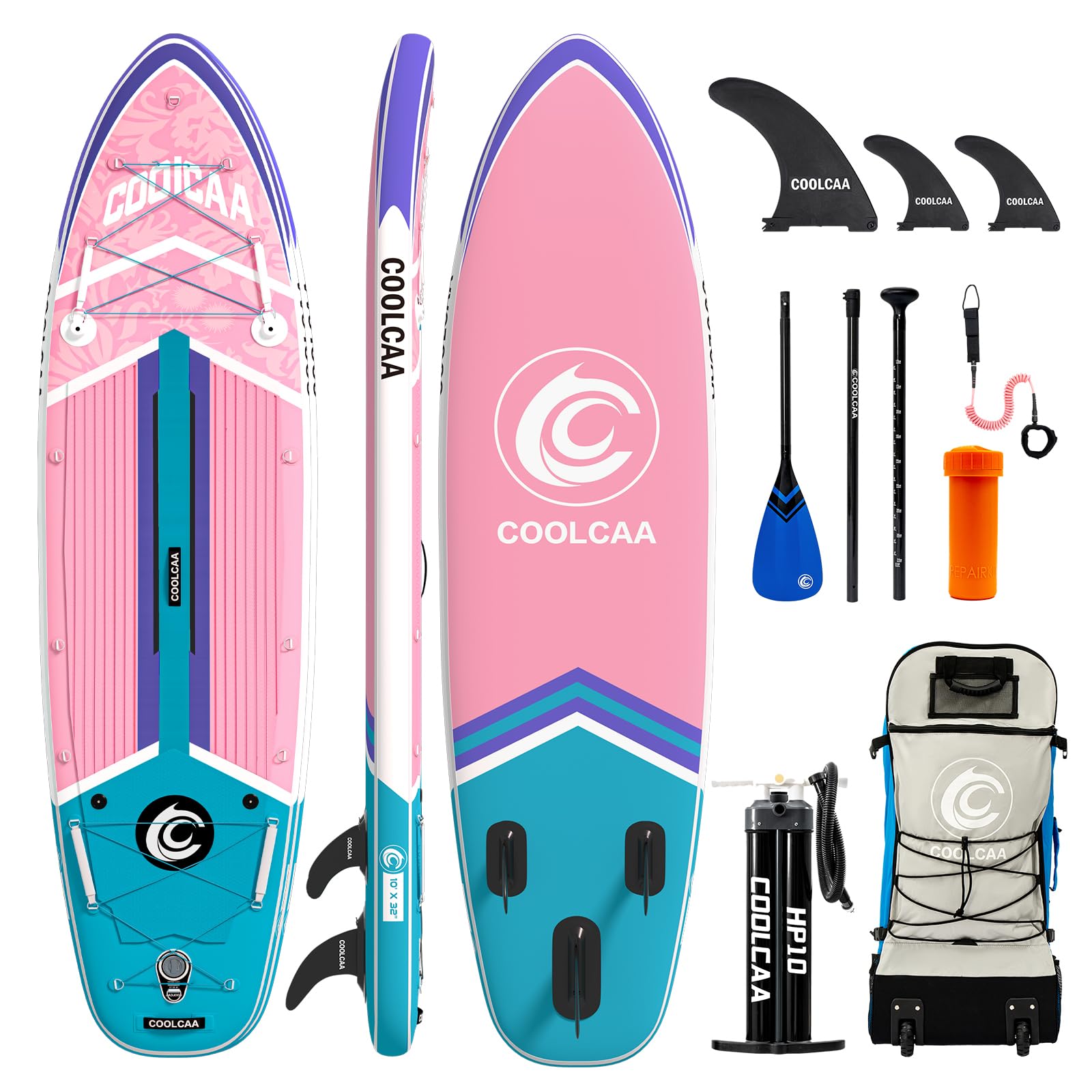COOLCAA 354cmx86cmx15cm Tabla Paddle Surf Hinchable con Accesorios Sup de Primera Calidad, Capacidad de Carga de hasta 210kg, Tabla de Sup para Adultos y Jóvenes de Todos los Niveles