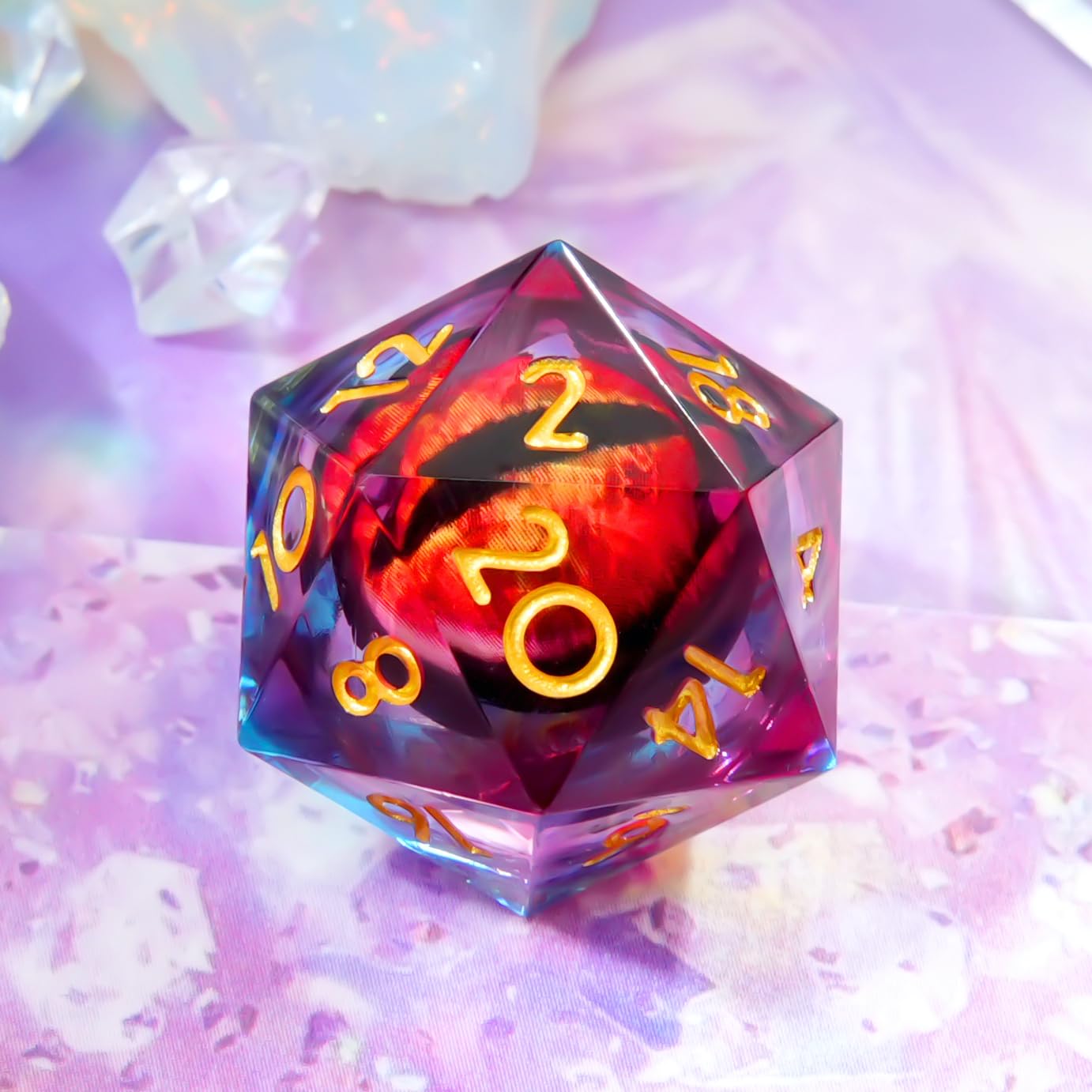 Juego de dados individuales D20 con resina de borde afilado para Dungeons and Dragons, RPG, dados poliédricos D&D, juegos de rol MTG juegos de mesa
