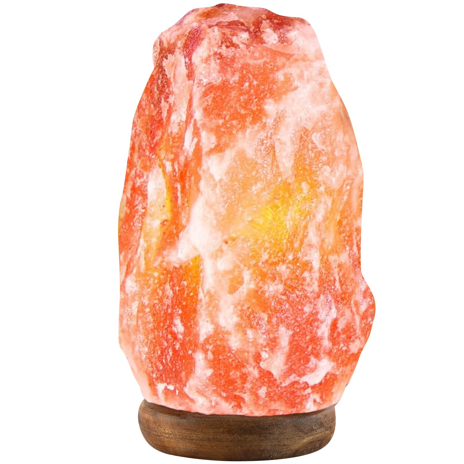 UMAID Himalayan Salt Lamp 8-10 inch (7-11 lb) with Dimmable Switch and Night Light Bulb on Handcrafted Wooden Base, Natural Pink Rock Salt Lamp