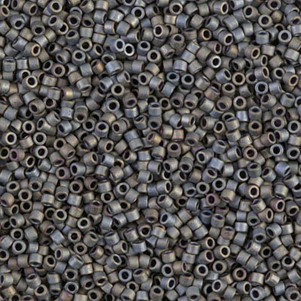 Miyuki Delica Lot de perles de rocaille : taille 11/0, gris mat, collection DB301, DB307, DB310-3 tubes de 2"