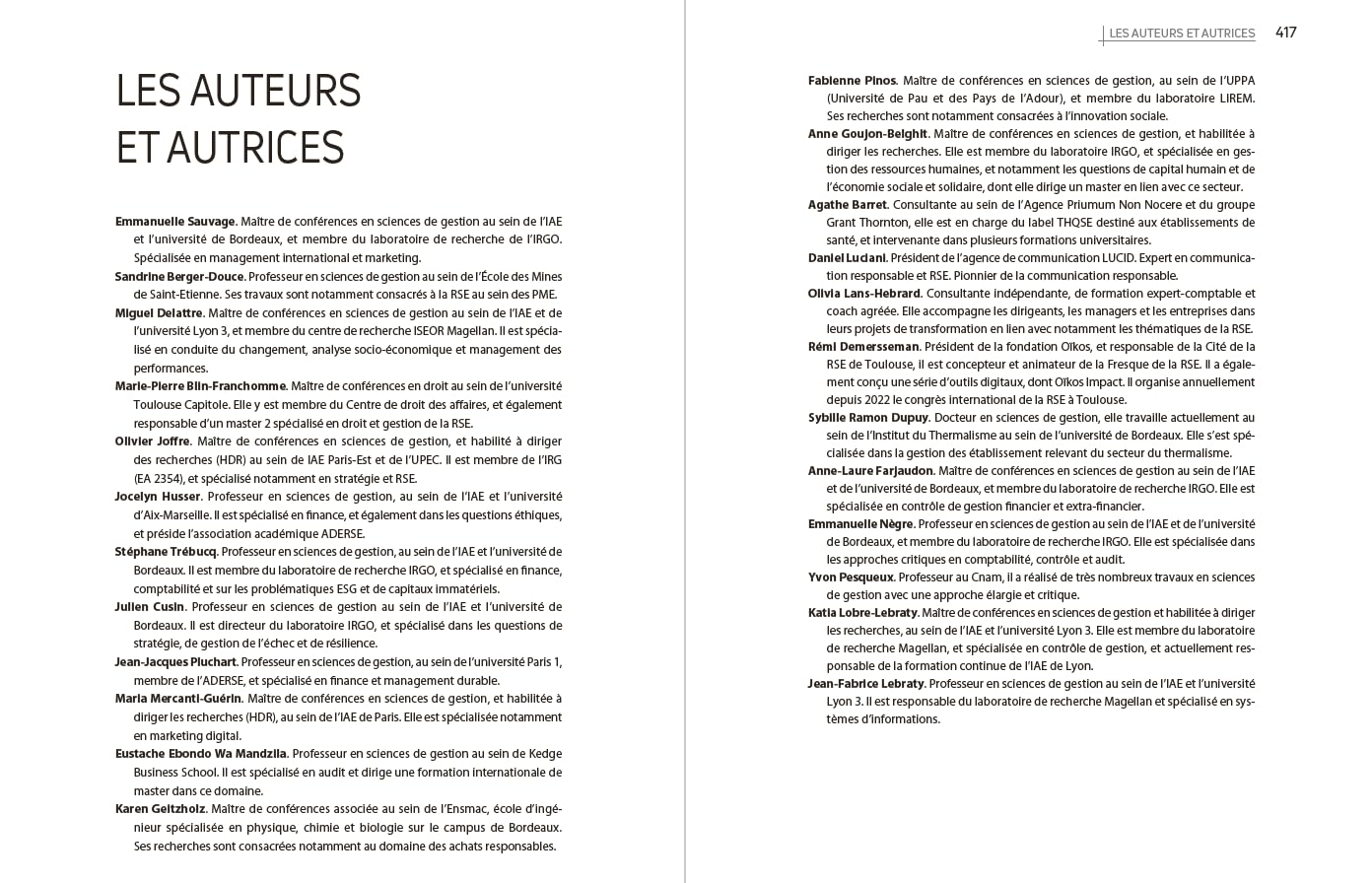 Le Grand Livre de la RSE: Différences internationales // Stratégie // Finance // contrôle de gestion // RH // Marketing..