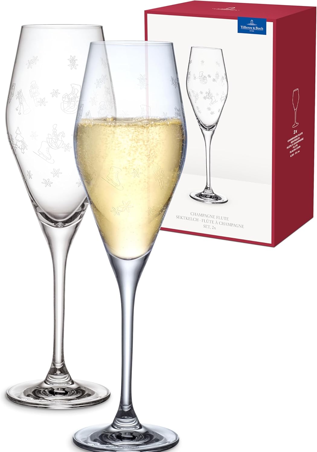Villeroy & Boch – Toy's Delight red wine glass set with 2 crystal glasses, glass, transparent, dishwasher-safe, capacity 470 ml