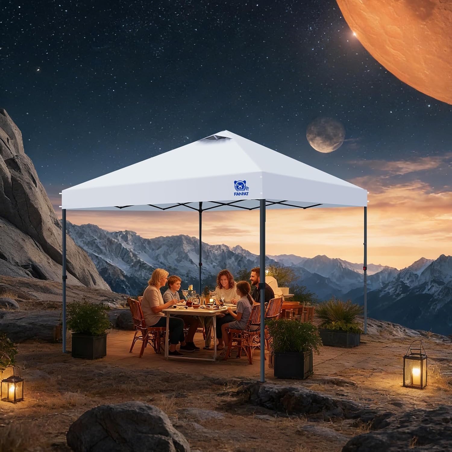 10x10 Pop Up Canopy Tent,300D Silver-Coating Top,1-Person Setup Commercial Heavy Duty Canopy Tent Instant Portable Shelter and Carry Bag, with 8 Stakes and 4 Weights (White)