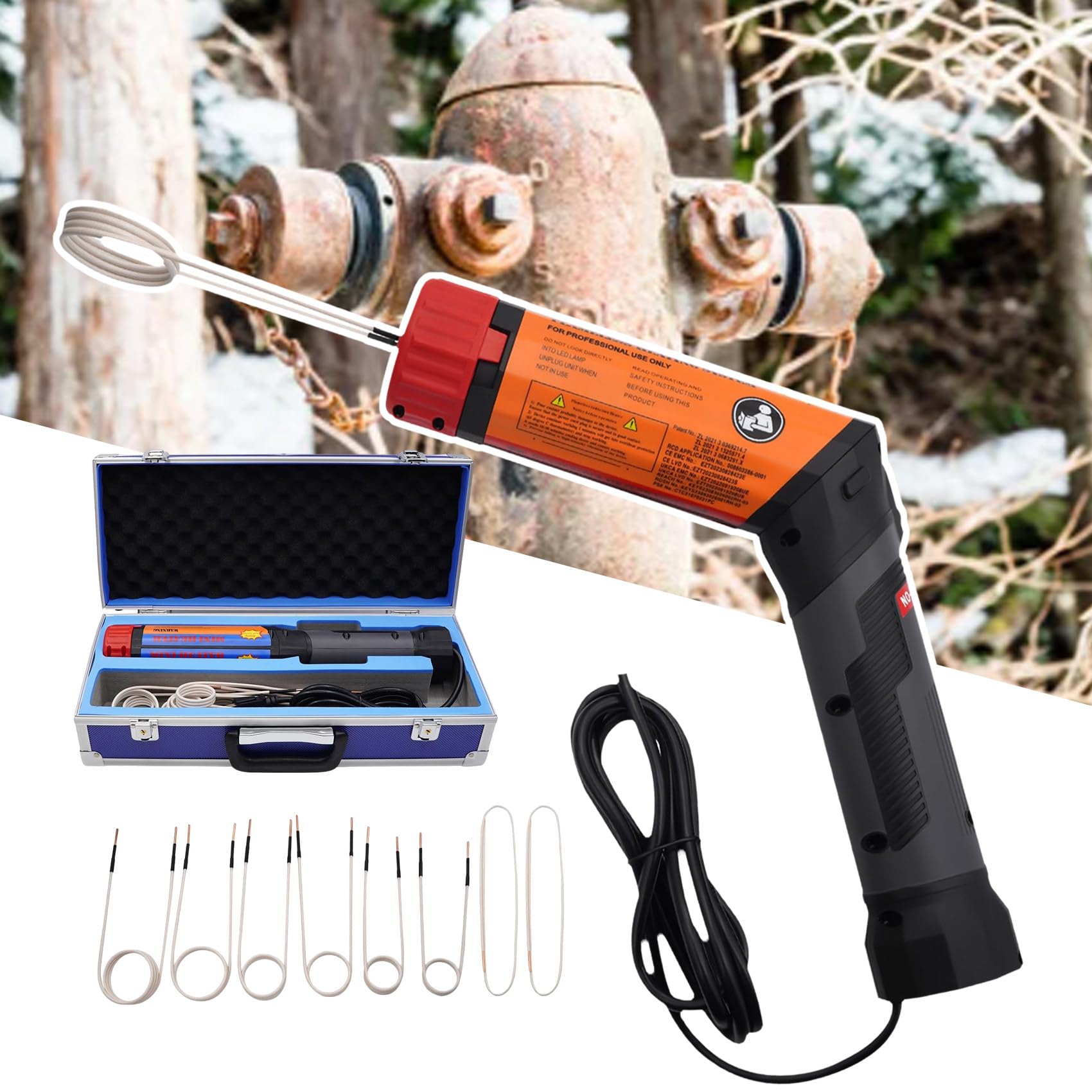 Tbanvoo 1100W Magnetic Induction Heater Kit, Induction Heater Bolt Removal, Hand Held Induction Bolt Removal Tool, For Rusty Screw Removing With 8 Coils And Box,220V