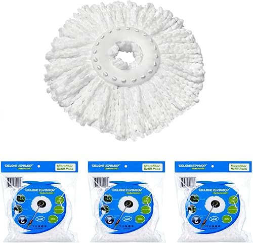 Paquete de 3 cabezales de repuesto para trapeador giratorio, microfibra de repuesto para trapeador giratorio, repuesto de cabezal de trapeador