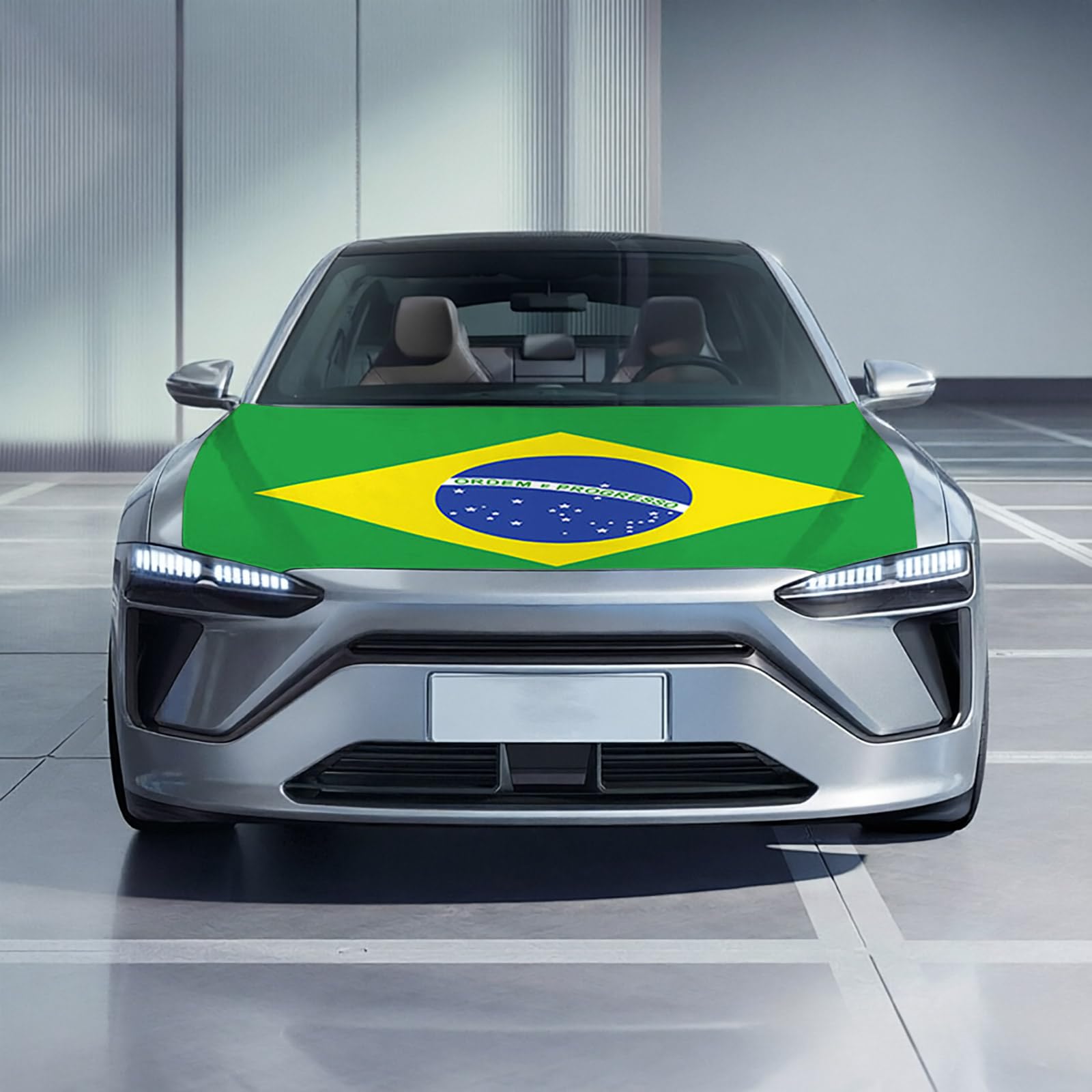 Aoseiens Brazil Flag Bonnet, Brazil Flag Car, Bonnet Flag Brazil, Fan Item for Football Game, Football Car Bonnet Cover Flag for Trucks, Cars and SUVs