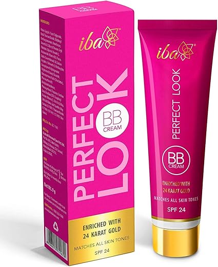 Iba Perfect Look BB Cream With 24 Karat Gold 30g Medium Shade l Even Coverage l Fades Dark Spots & Blemishes l Halal Certified & Vegan Makeup