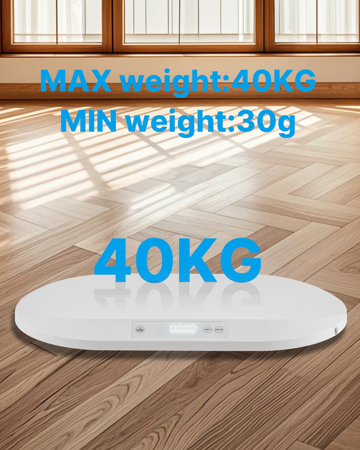 Pèse-bébé électronique LED 40 kg, balance numérique nourrisson animal de compagnie