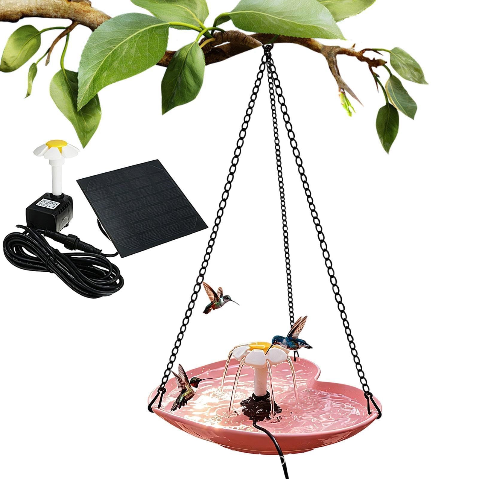 Vasca per uccelli da giardino, a cascata, da appendere, per colibrì, pettirossi, passeri, recinzioni, balcone, corrimano, cortili, balconi, cortili