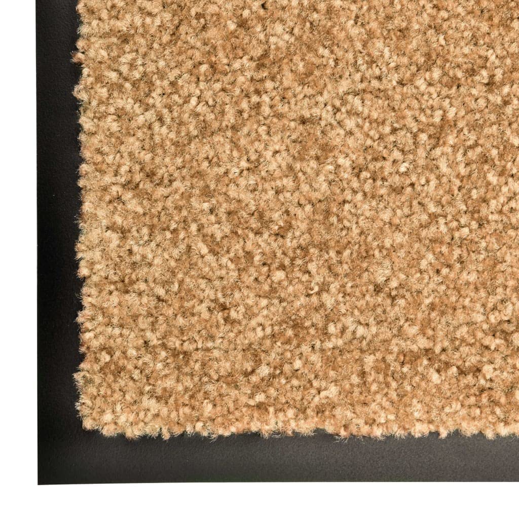 Felpudo lavable crema 60 x 90 cm | Soporte de PVC antideslizante, absorbente de 2,5 L/m², lavable a máquina, interior/exterior