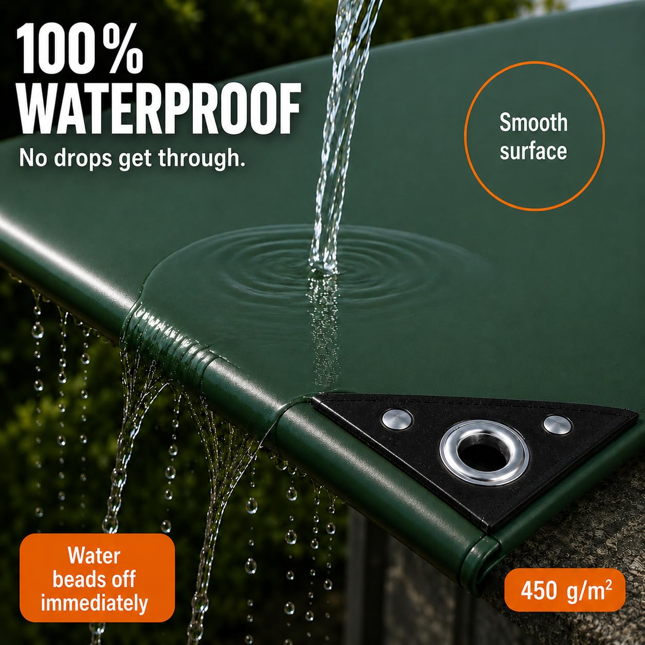 NEMAXX® Lona 450 g/m² 5×3 m Gris Ojales ALU Impermeable Anti-UV | Resistente a invierno y moho, costura soldada, esquinas reforzadas, ojales cada 50 cm – madera, jardín, tejado, obra, piscina