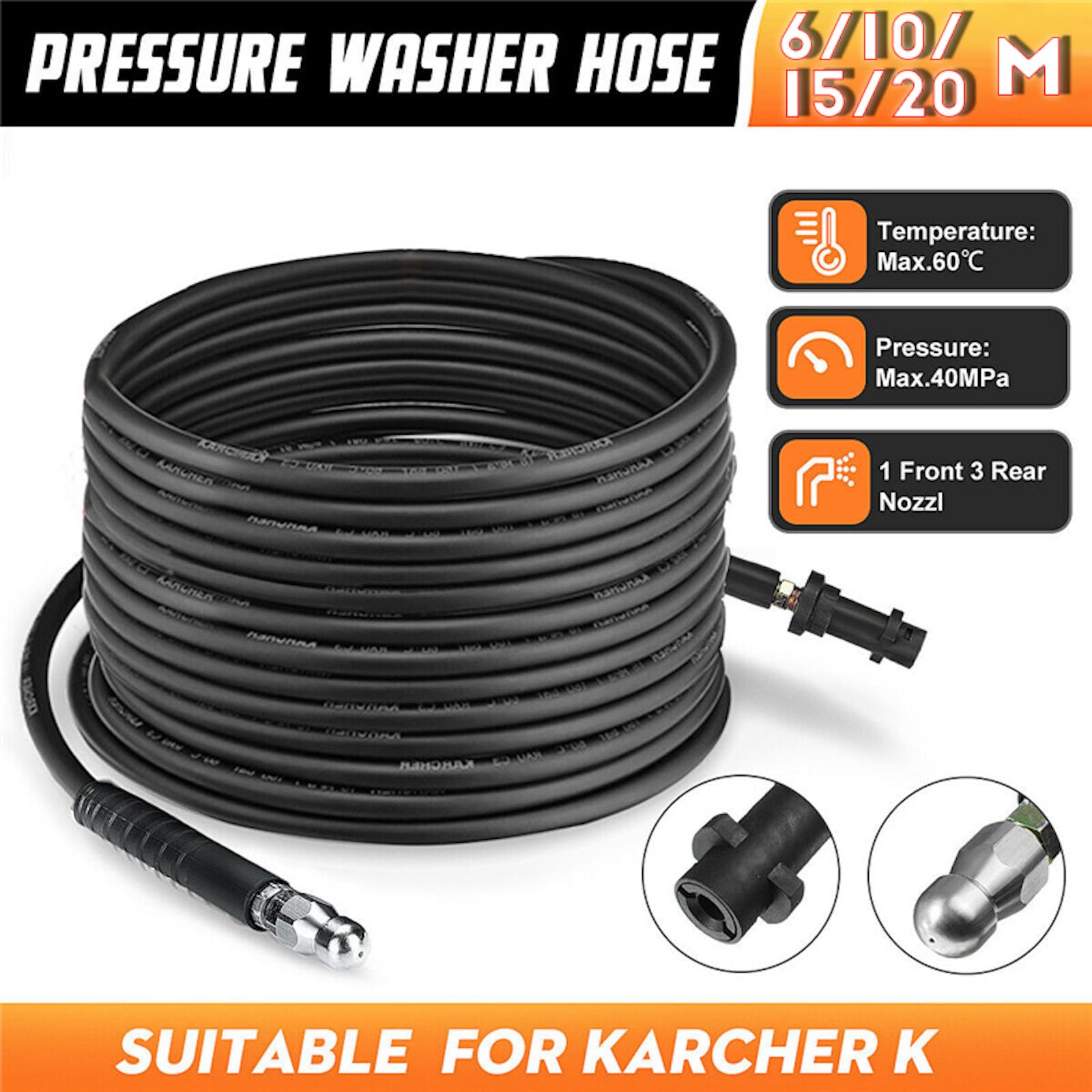 Kanalreinigungsschlauch 20 Meter Für Karcher Hochd Produktbild-Vorschau 4