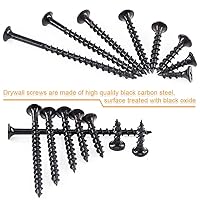 Vista 4 de Tornillos para paneles de yeso de rosca gruesa #7 de 390 piezas con Phillips Drive, óxido negro, cabeza de corneta, tornillos de madera, kit surtido
