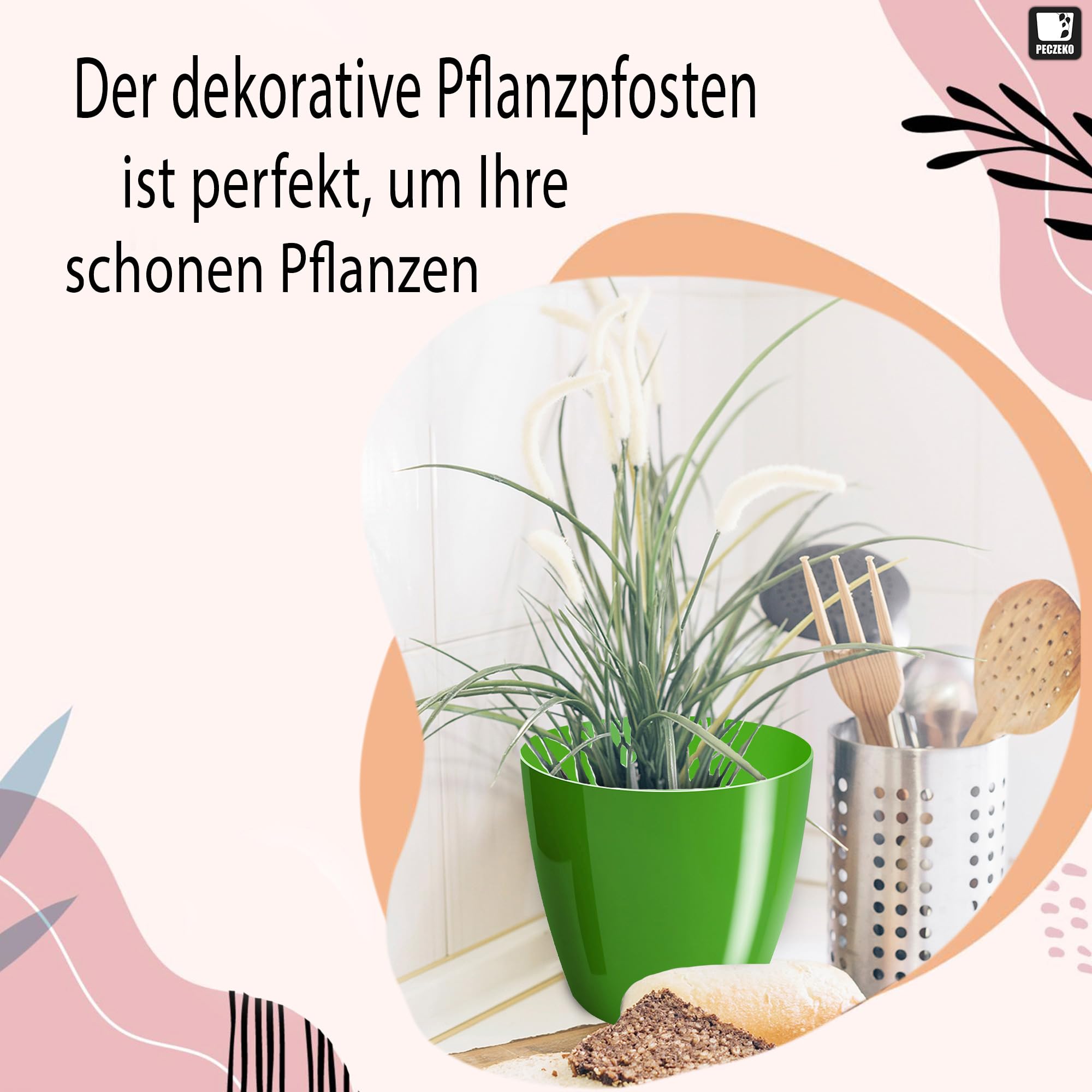 Macetas Brillantes Macetas Decorativas Hierbas Macetas Redondas de plástico duraderas y Ligeras para salón, Comedor, Cocina, terraza, balcón Juego de 2 Piezas (Antracita, diámetro 16 cm) — view 55