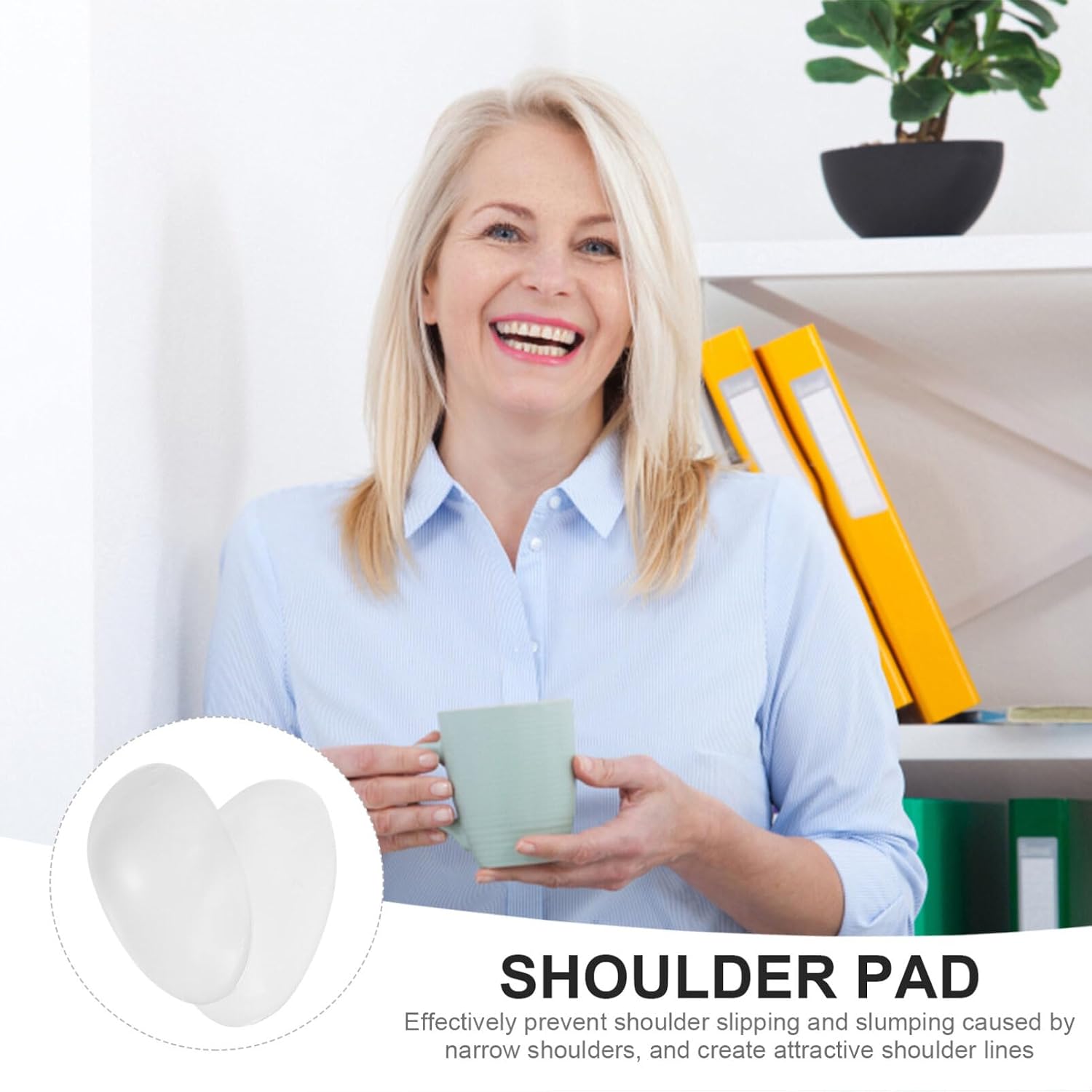 2 Pairs Women Underwear Shoulder Pads Adhesive Silicone Shoulder Enhancer Shoulder Pads Anti-Slip Shoulder Pads Accessories Shoulder Pads,Shoulder Pads for Womens Clothing(Transparent, Size S)