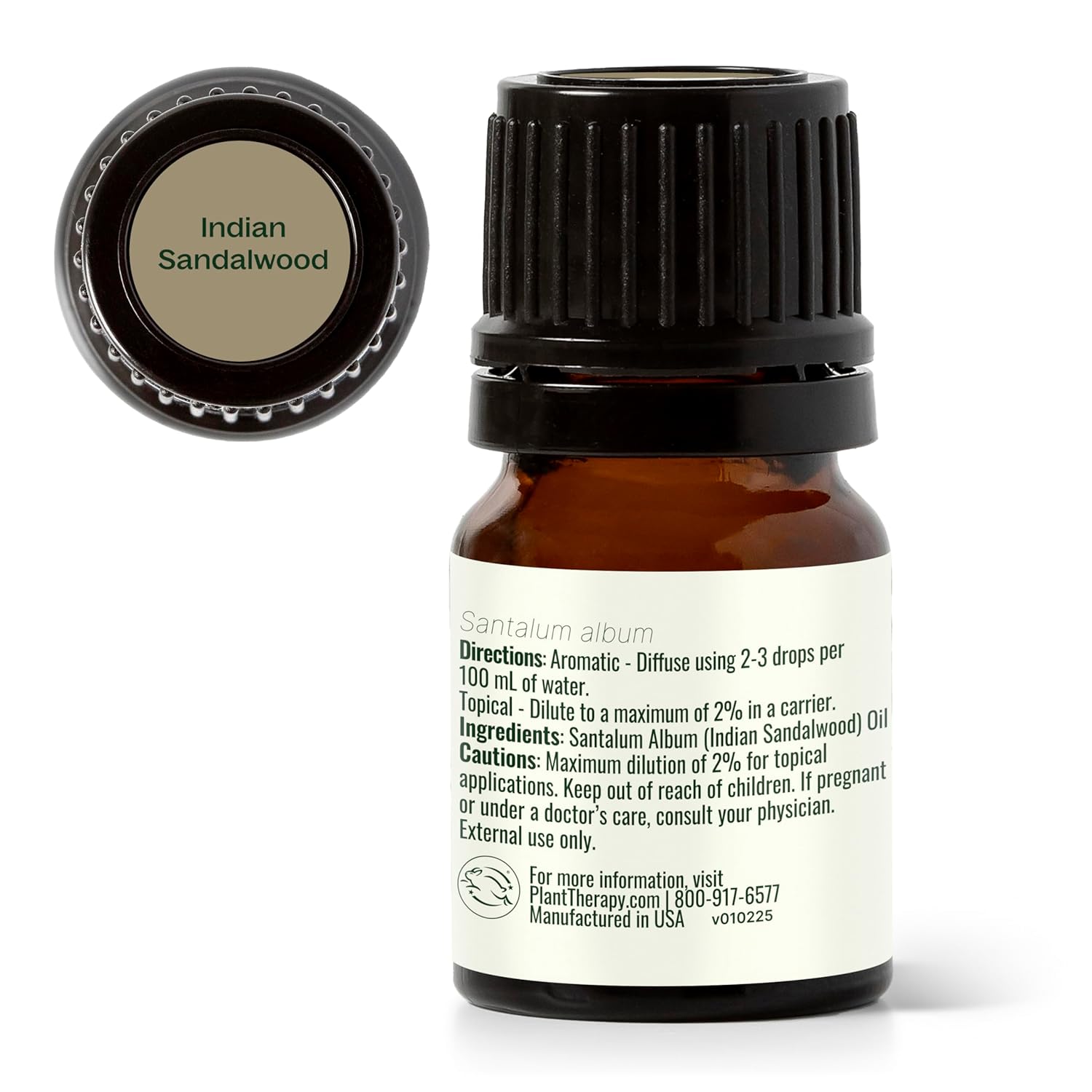 Plant Therapy Sandalwood Indian Essential Oil 2.5 mL (1/12 oz) 100% Pure, Undiluted, Soothing Essential Oils for Skin, Relaxation, and Restful Sleep