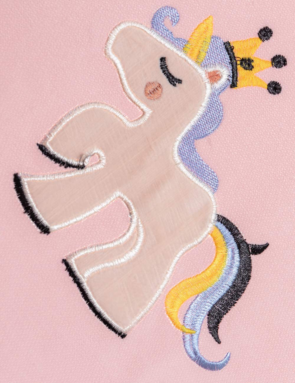 Lactraum Vorhänge Kinderzimmer Mädchen Prinzessin Bestickt Einhorn Regenbogen Wolke Krone Rosa Blickdicht Mit Kräuselband 145 x 245 cm (BxH)