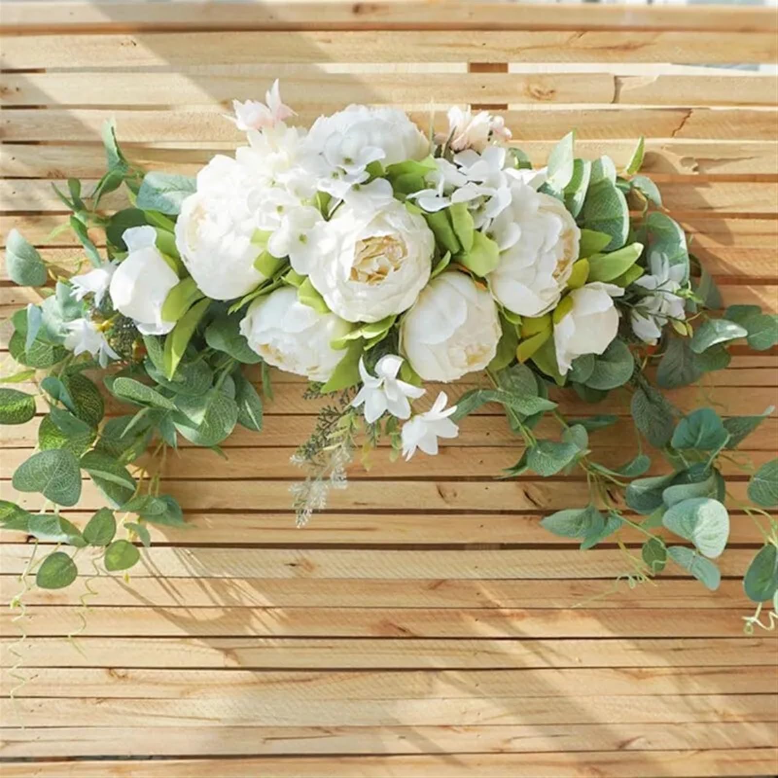 Kit Fiori Artificiali Per Arco Matrimonio Ghirlanda di fiori artificiali Peonia Rosa Festa nozze fai da te Disposizione delle pareti Luogo casa Camera e arco ghirlande(White)