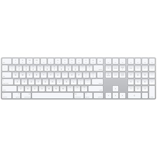 Apple Magic Keyboard with Numeric Keypad: Wireless, Bluetooth, Rechargeable. Works with Mac, iPad, or iPhone; US English - White