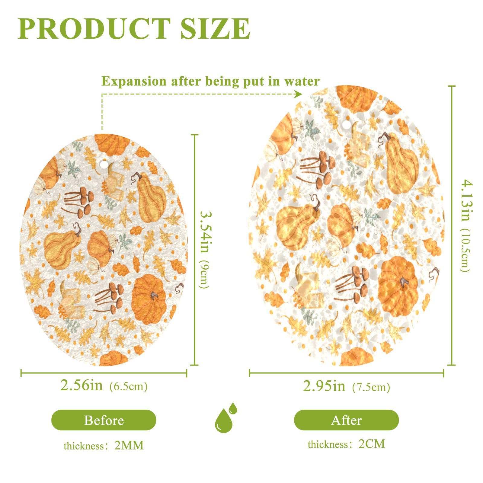 Kcldeci Scrub Sponges, Autumn Pumpkins Non-Scratch Sponges for Dishes Kitchen Sponge Dish Scrubber For Washing Dishes and Cleaning Kitchen 3 Pack