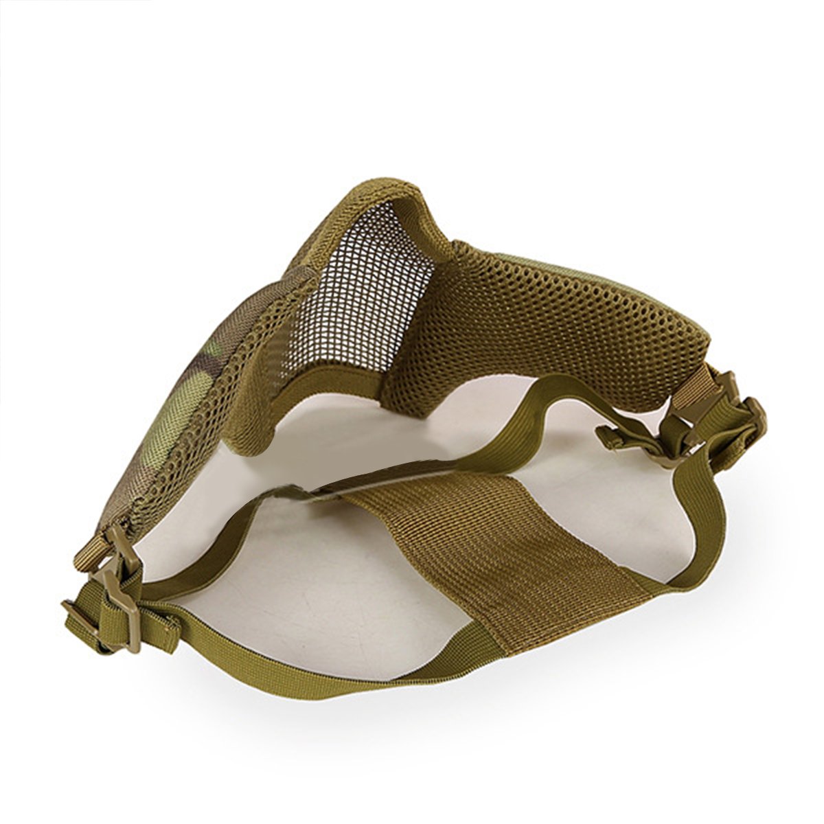 GES Mascherina Tattica Pieghevole Maschera Esterna Maschera Protettiva Maschera Protettiva Maschera Respirabile per Airsoft Paintball CS con Cintura Regolabile in Cintura
