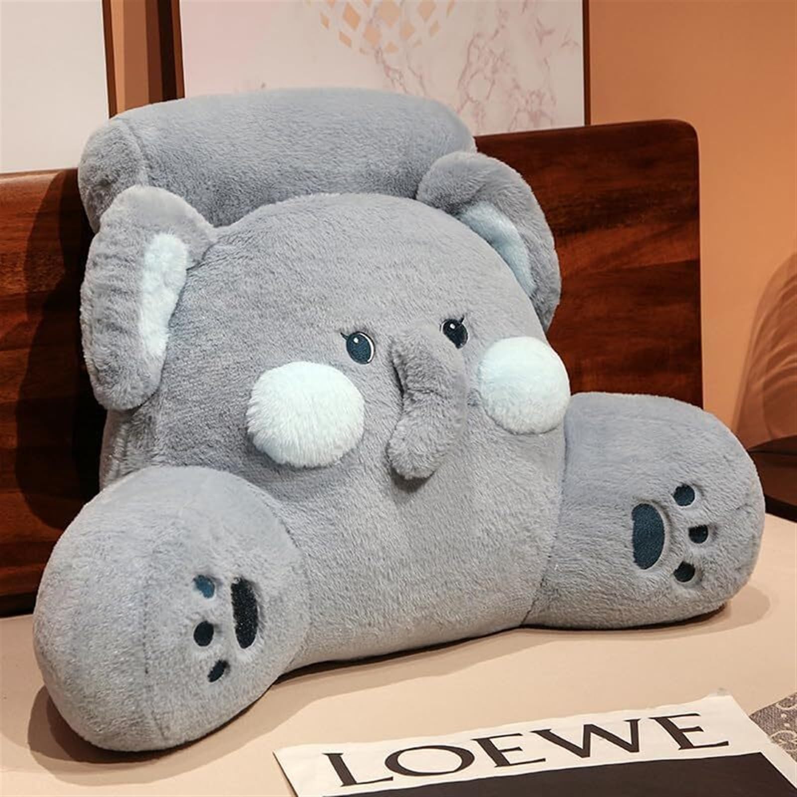 MYXJX back support cushion, Pillow Cartoon Plush Back Support Cushion For Sofa Chair Backrest Waist(Elephant,70 * 55cm)
