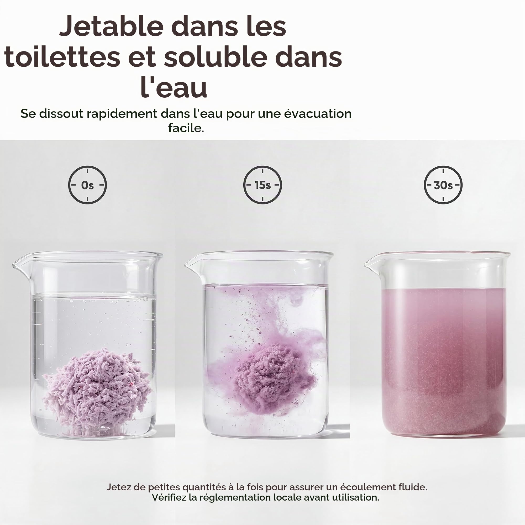 FUKUMARU Litière pour Chat au Tofu, Parfum Lavande, Agglomération Ferme, Contrôle Naturel des Odeurs, Faible Poussière, Granulés Végétaux Jetables aux Toilettes, 2,7kg x 4