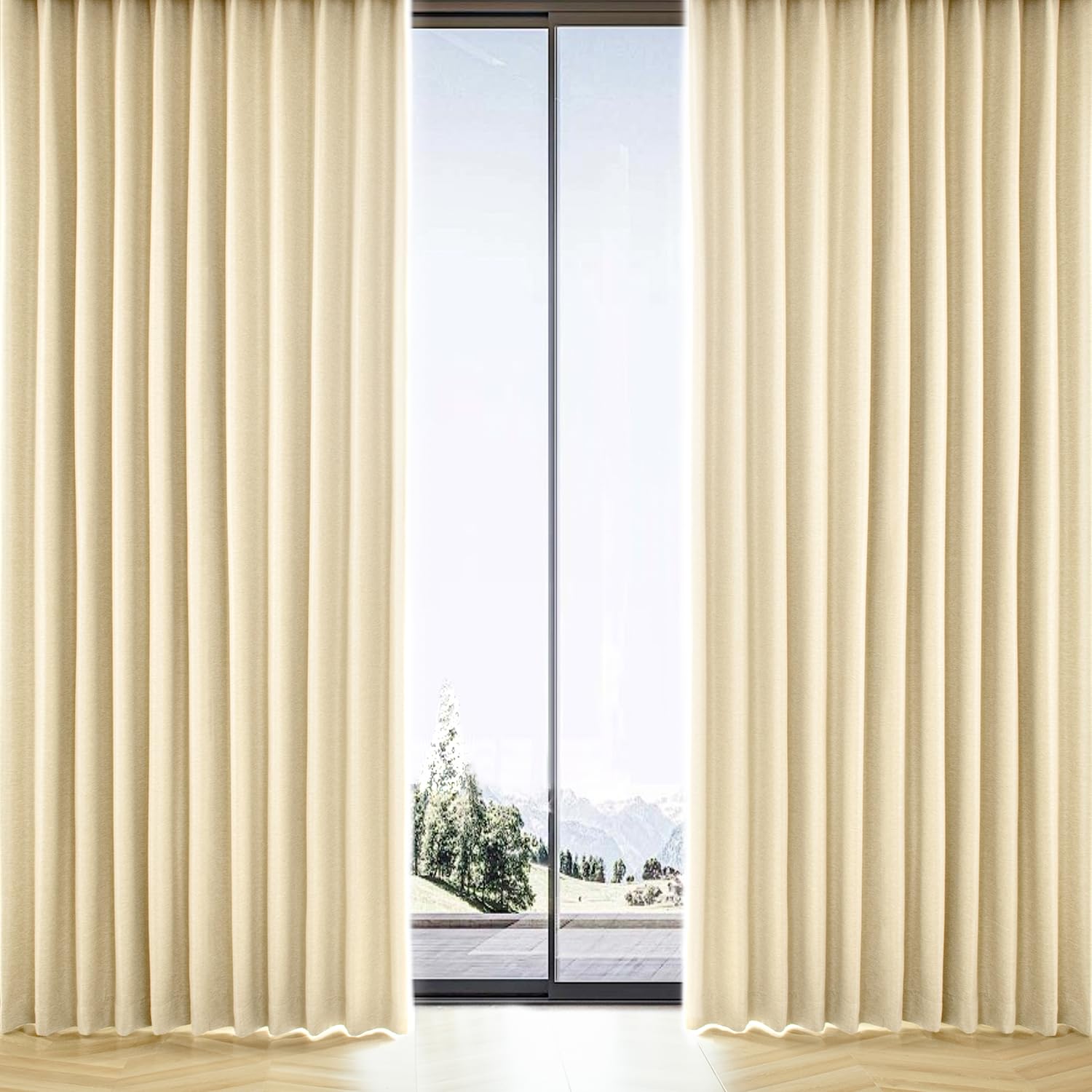 AIFY ドレープカーテン3枚 レース2枚 ベージュ Amazon｜AIFY 防炎 カーテン 遮光 2枚組 セット 2級遮光 寝室 リビング