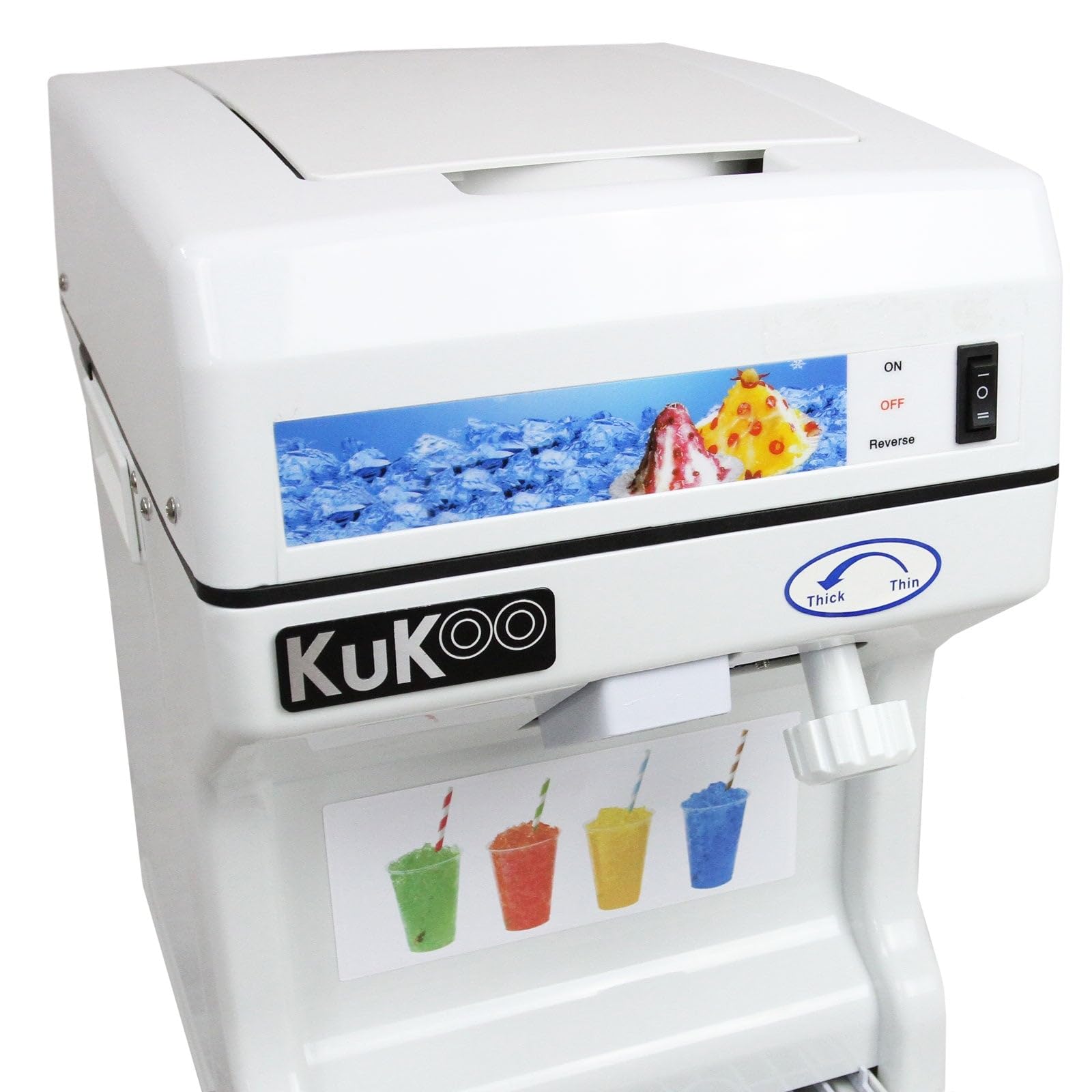 KUKOO Machine à Granité Broyeur de Glace Glace Pilée 250W 120KG/H Cuisine Fêtes