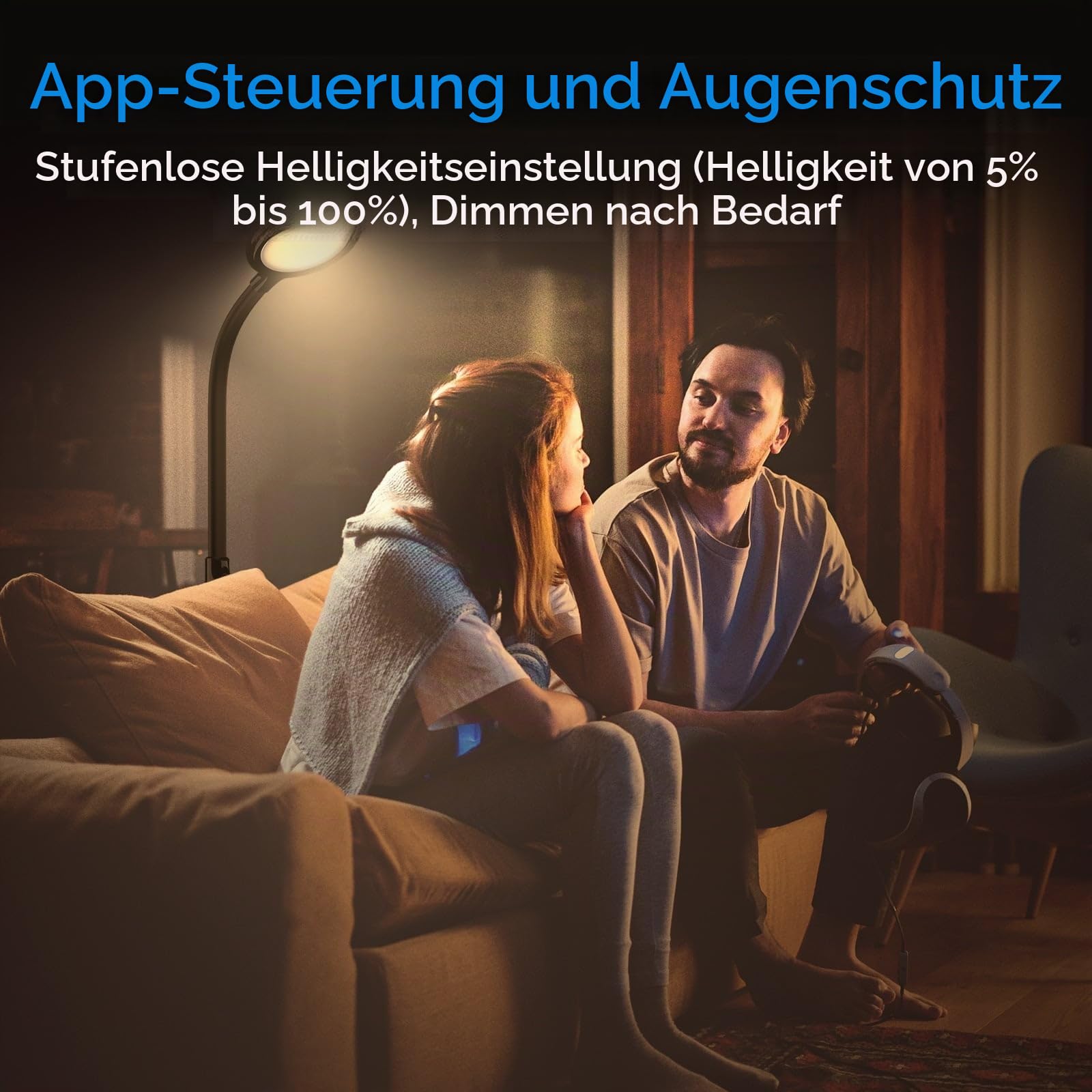 Meross Smart Dimmbare LED Stehlampe mit Sprachsteuerung, App Steuerung, Fernbedienung, 3-in-1 Stehleuchte für Wohnzimmer, Schlafzimmer, Kompatibel mit HomeKit, Alexa, Google and SmartThings, Schwarz