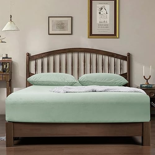 Miniatura 6 de PHF Sábana bajera de terciopelo Truly tamaño King, 1 paquete de sábanas lujosas, súper suaves, acogedoras y cómodas, con bolsillo profundo de 15