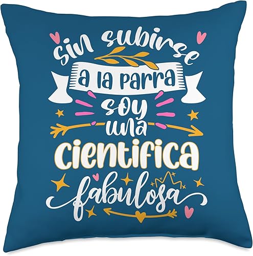 UNA Científica Fabulosa Divertido Mujer Niña Adultos Ciencia Throw Pillow, 18x18, Multicolor