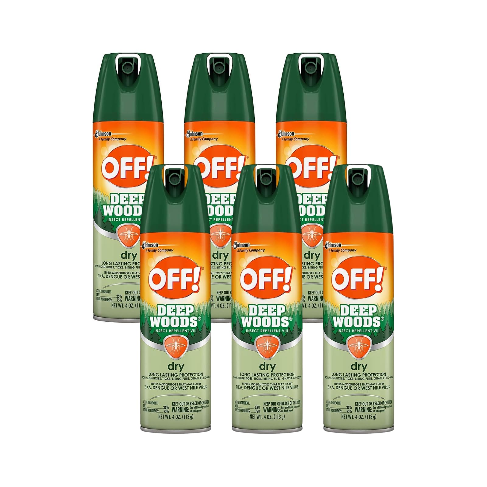 OFF!Deep Woods Insect Spray VIII Dry 4 Ounce (Pack of 6)
