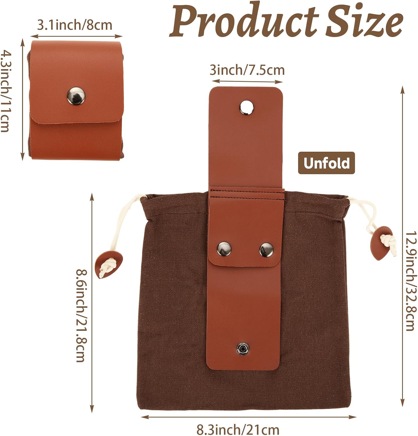 6 Pack Foraging Bags, Waxed Canvas foraging Bag for Camping