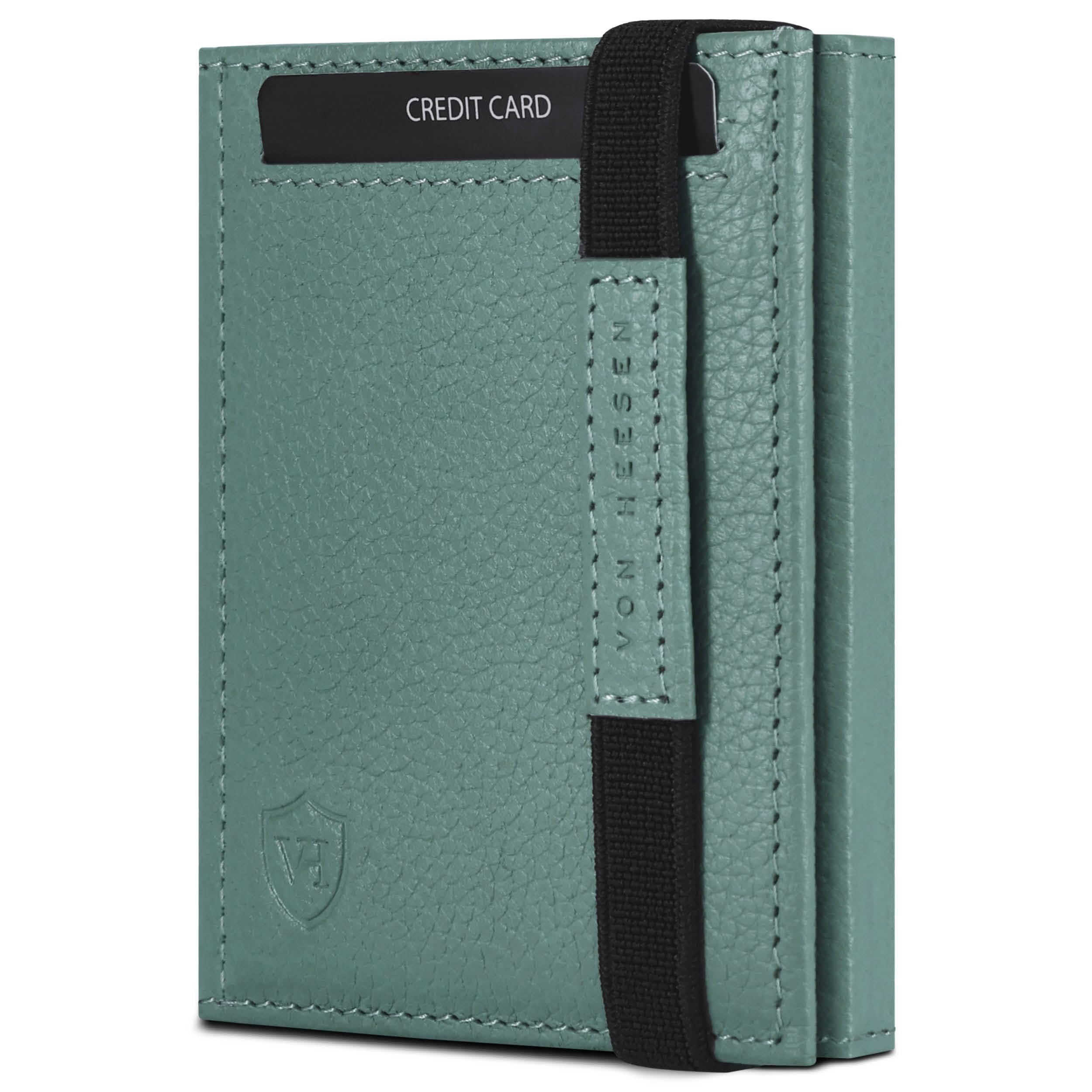 VON HEESEN Slim Wallet mit RFID-Schutz - Mini Geldbörse Herren & Damen klein - Kreditkartenetui Kartenetui - Geldbeutel Portmonee Portemonnaie