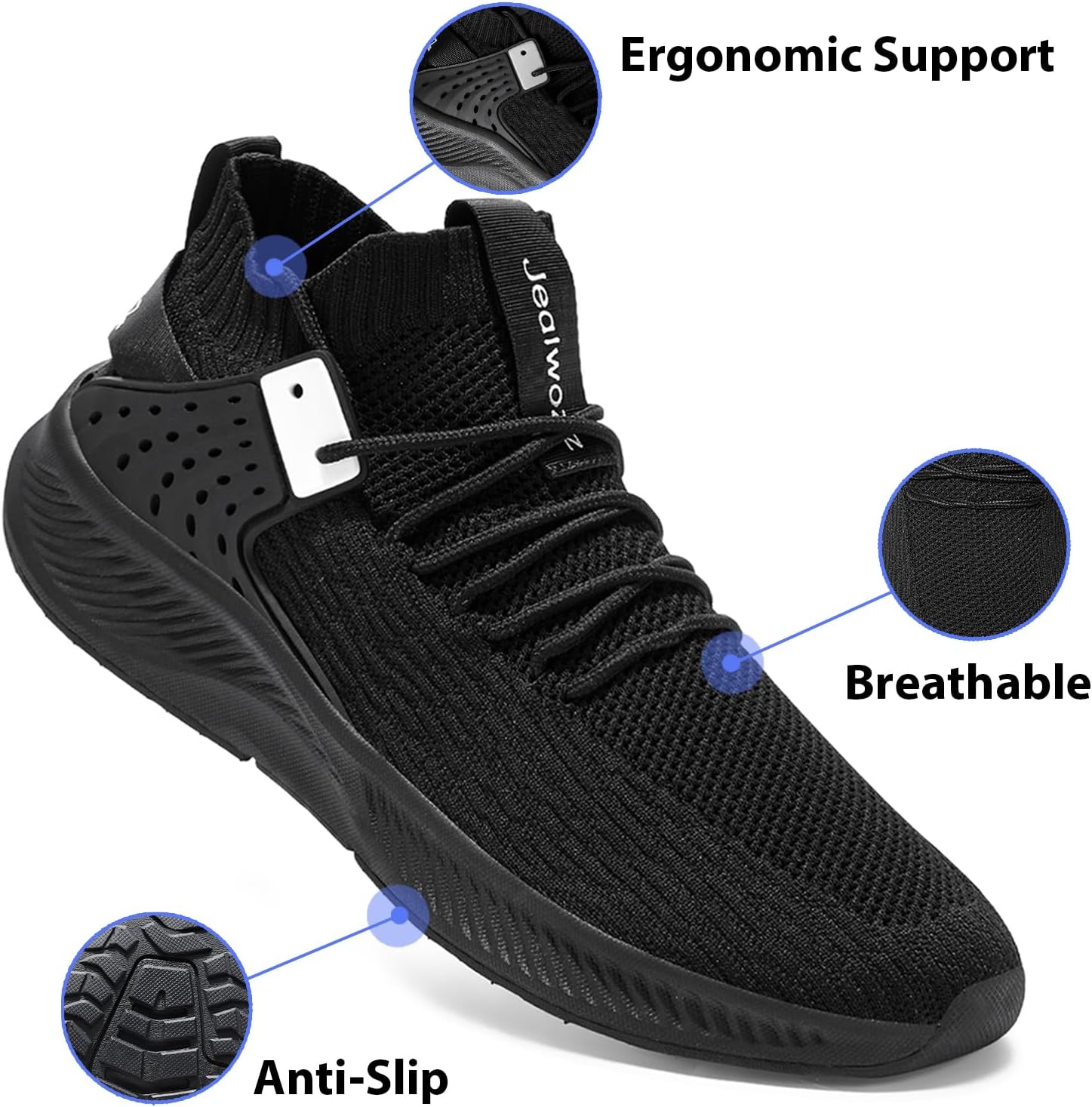 Mens Fashion Sneakers Lightweight Breathable Mid High Top Casual Walking Shoes Athletic Tennis Running Workout Gym Shoes