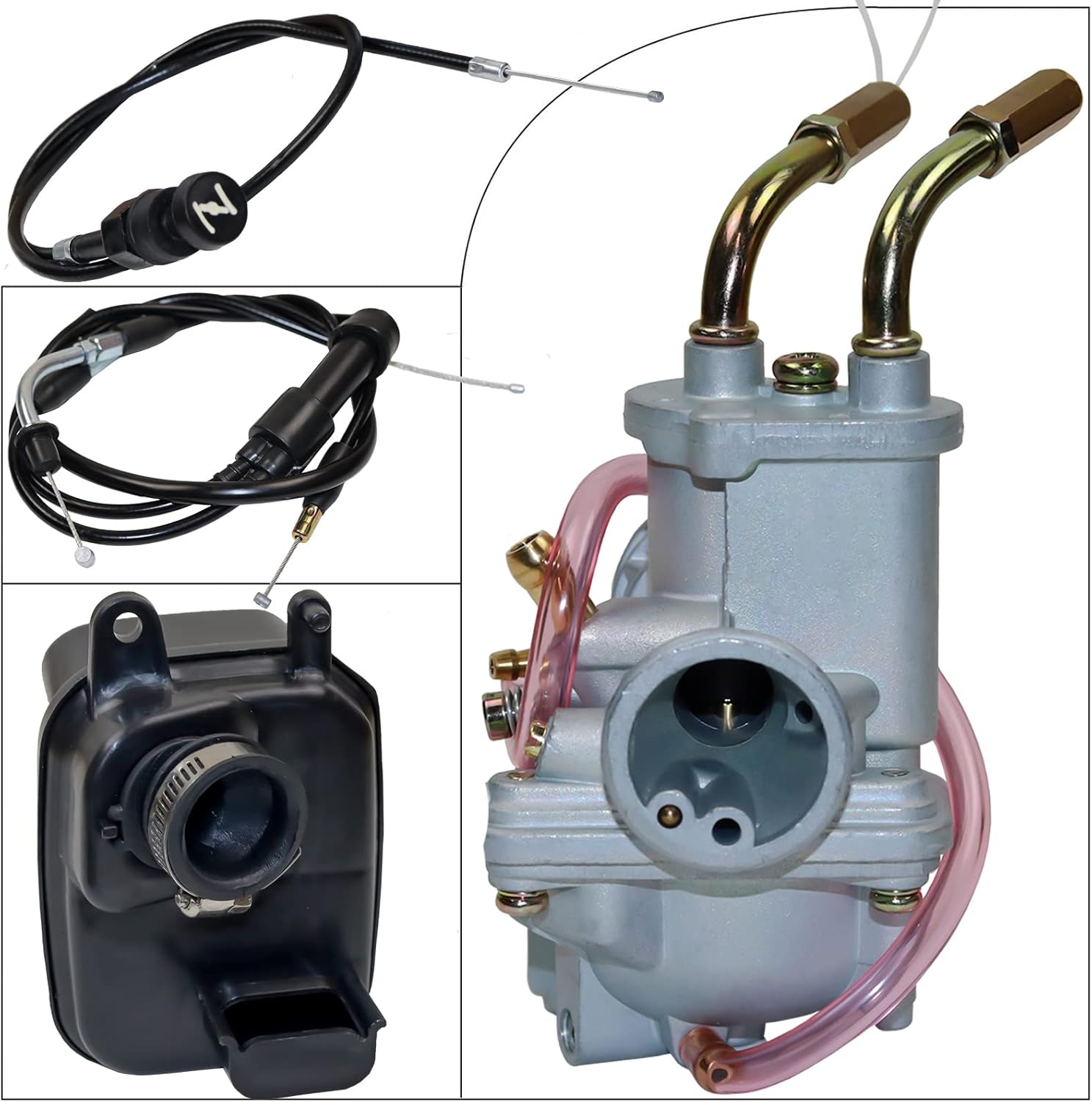 Carburetor with Throttle Choke Cable Replaces for Yamaha YF60S 4-Zinger 1986 ATV OEM 1HN-14101-00-00 PW50 2003 2004 2005 2006 OEM 5PG-14101-00-00