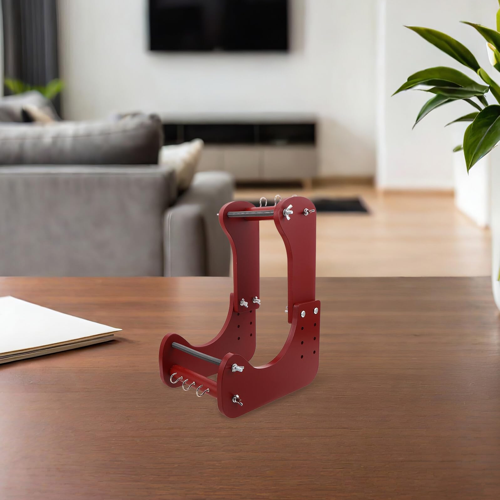 Regulowany Drewniany Koralikowe Do Tkania Bransoletek i Naszyjników Ergonomiczne Narzędzie Do Koralikowania DIY Stabilna Konstrukcja Lekki i Trwały Sprzęt Rzemieślniczy Czerwony